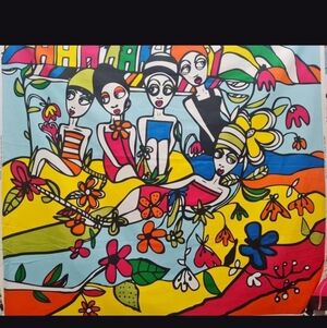 IKEA Limited Edition Karolina Palmer 2012 Pop Art Textile with Bold Colors 60x60